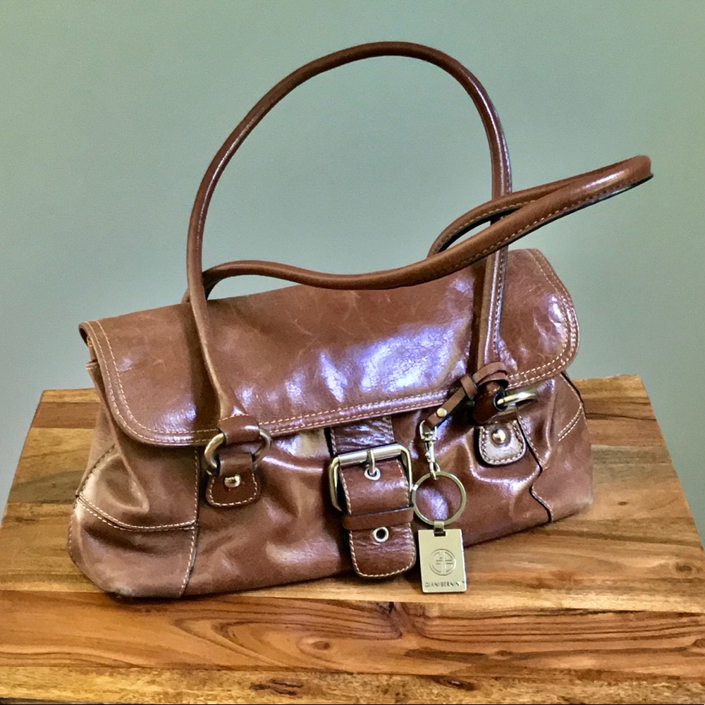 Giani Bernini Leather Camel Shoulder Bag